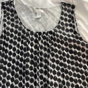 Chico's Monochrome Polka Dot Blouse